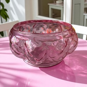 Vintage Fenton Cranberry Glass Bowl: Mid-Century Melon Optic Art Glass