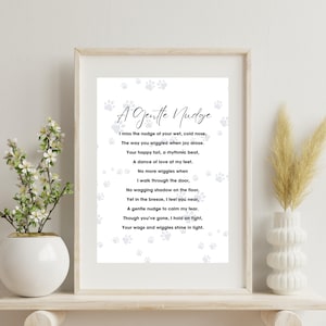 Dog Loss Memorial Poem Digital Download | Pet Sympathy Gift and Memorial Keepsake