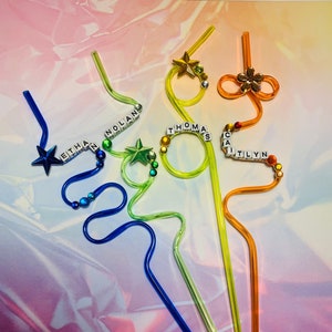 2 Pcs Silly Novelty Loop Straw Glasses Fun Loop Eye Straws