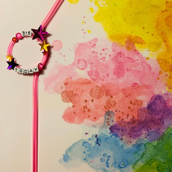 Birthday Bedazzled Silly Straw - personalized, custom color scheme