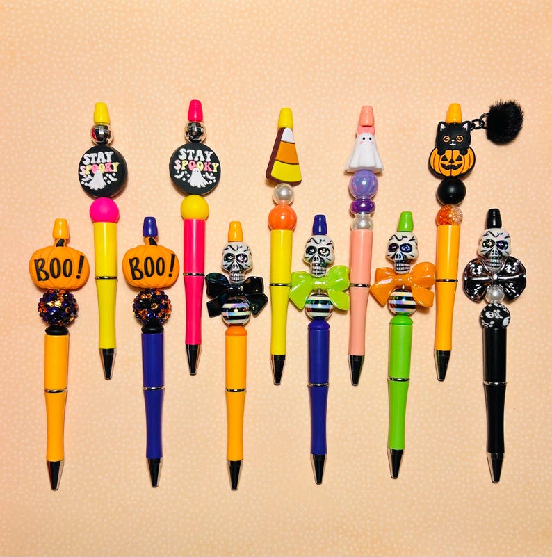 Halloween Beaded Pen Party Favor, Boo Basket, Trick or Treat Etsy