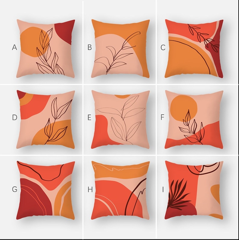 Burnt Orange Pillow Covers 16x16 18x18 20x20 24x24丨abstract Etsy