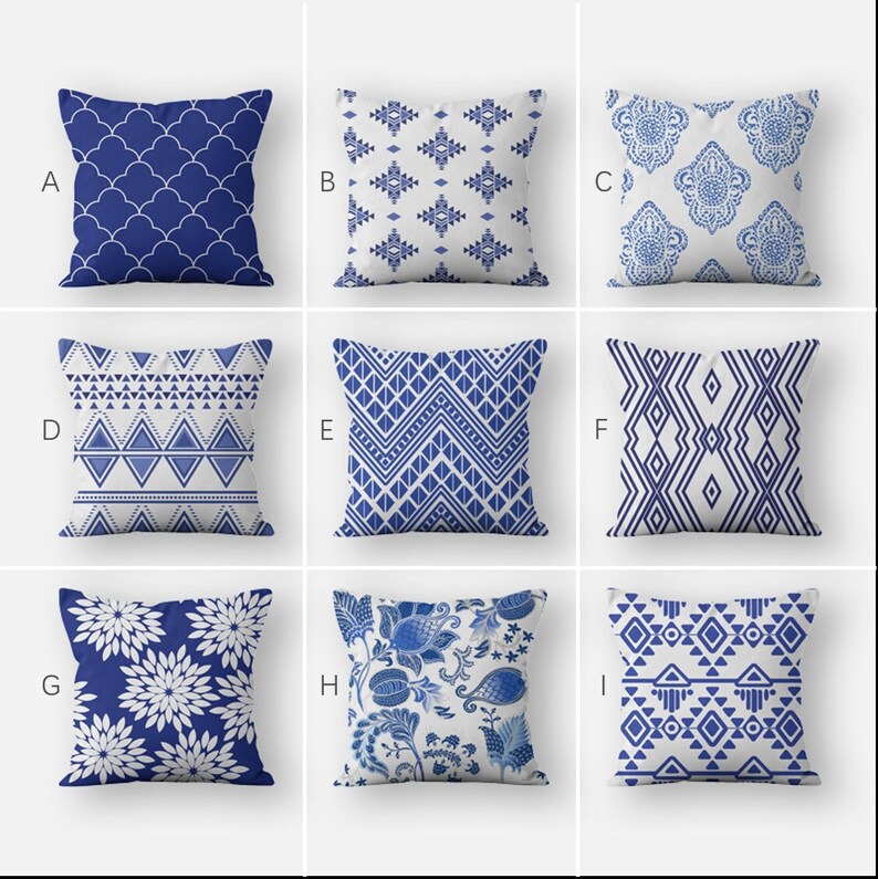 Spring Blue Pillow Cover 16x16 18x18 20x20 24x24丨fall Throw Etsy