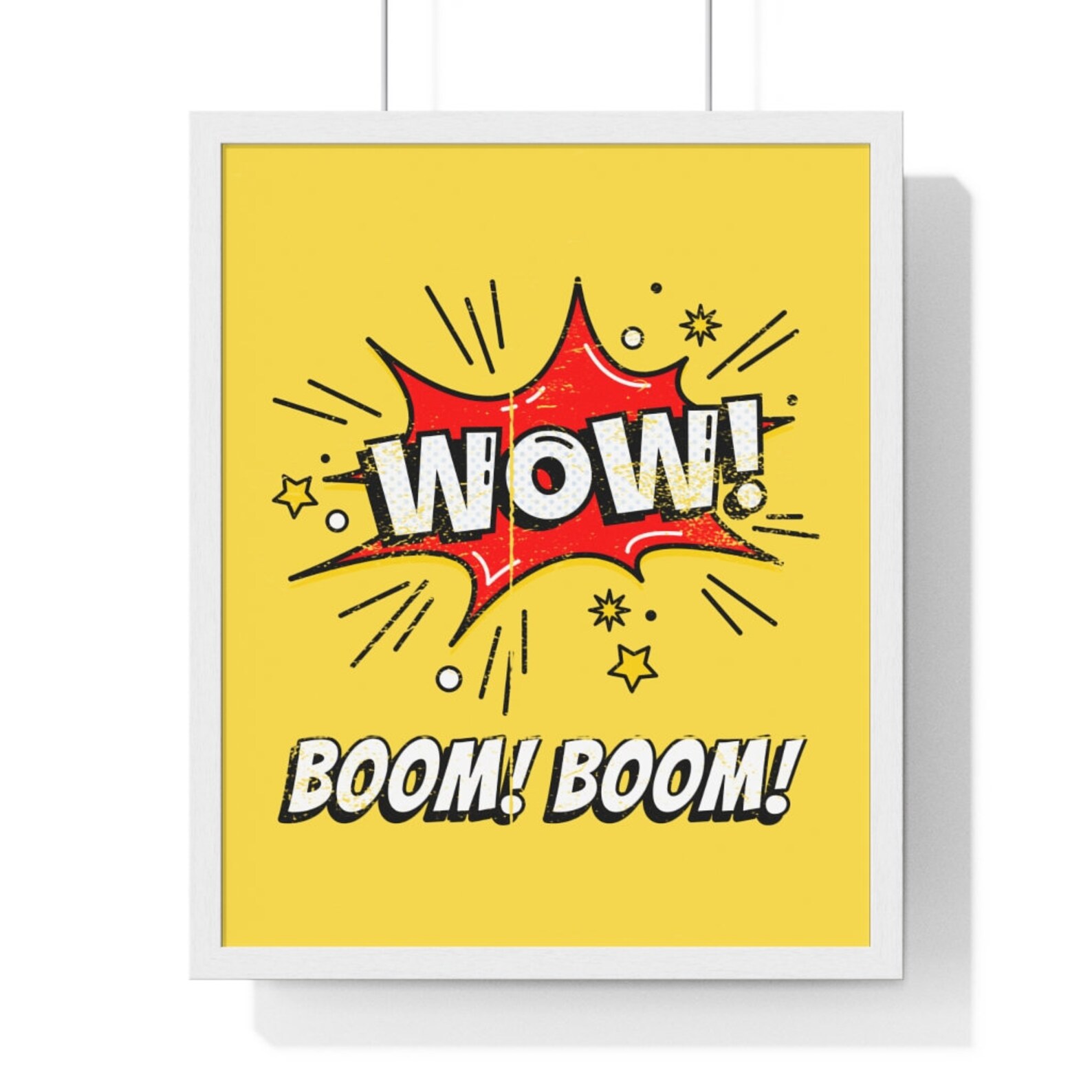 WOW Boom boom text printed poster Wall art Home decor Wall Etsy