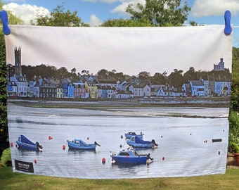 Tea Towel Donaghadee seaside town at dusk  *Available for Delivery from 12 June*