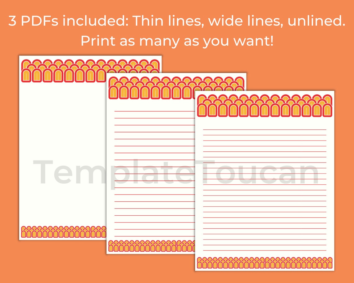 Printable Pyrex-inspired Stationery | Arches Pyrex Pattern Stationery ...
