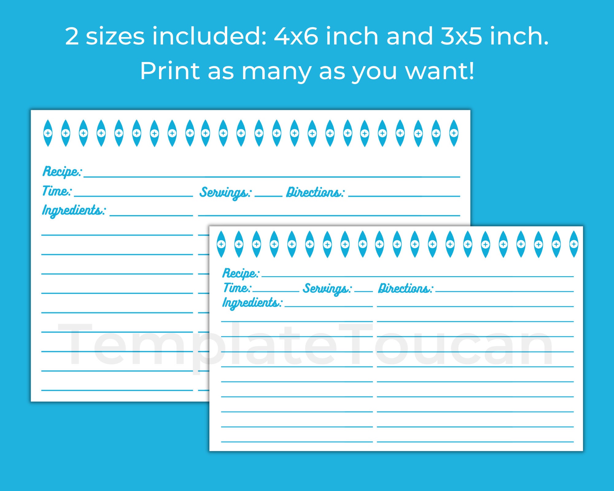 Atomic Eyes Pyrex-inspired Recipe Cards | PRINTABLE Recipe Cards 3x5 ...