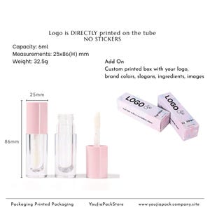 50pack 6ml Empty Lip Gloss Tube with Custom Logo & Box Packaging Wholesale image 4