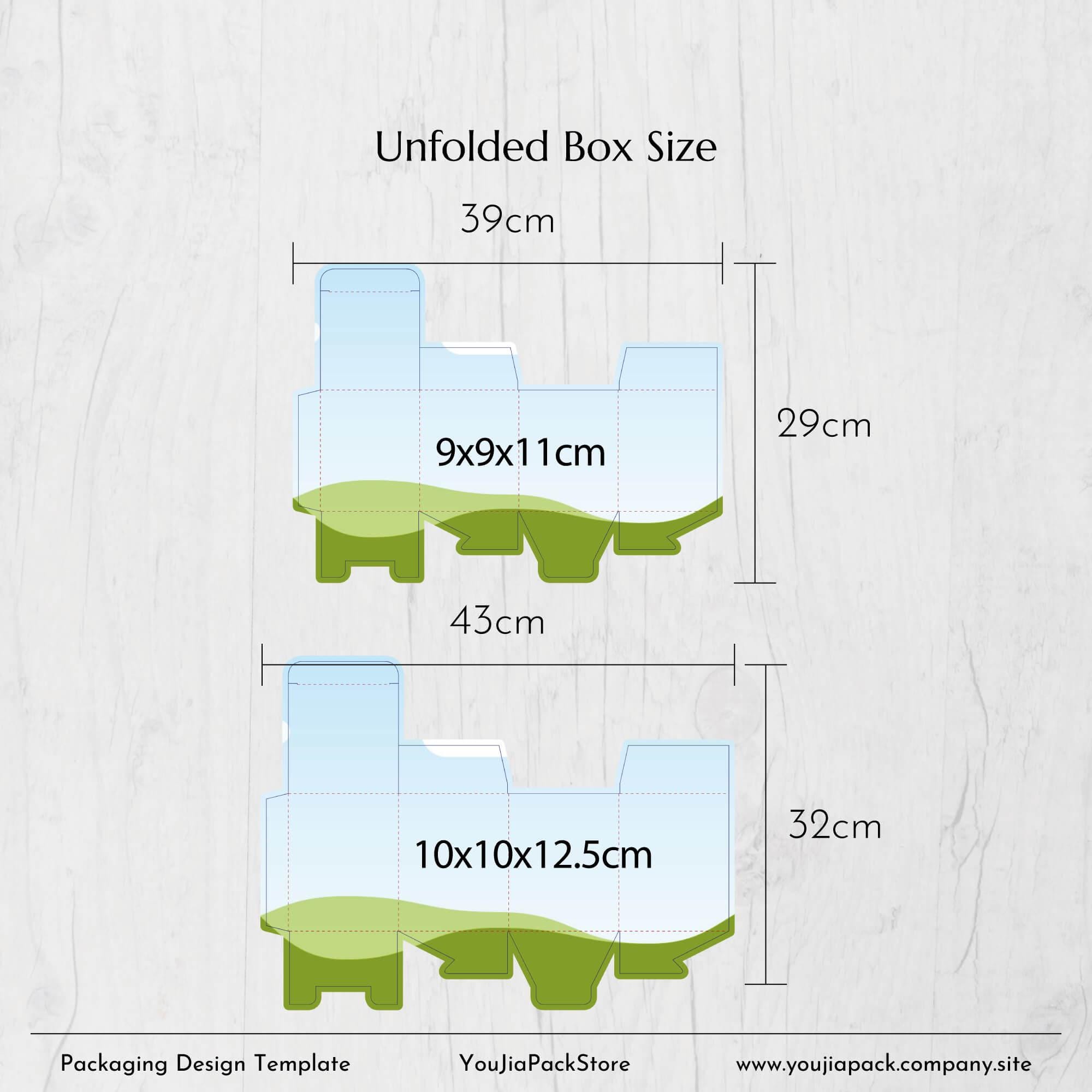 Custom Box Template, 9x9x11cm, 10x10x12.5cm (canva/ai/svg/pdf/png) - Etsy