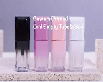 6ml leere Lipgloss Tuben mit Boxen, quadratisch | Farbverlauf