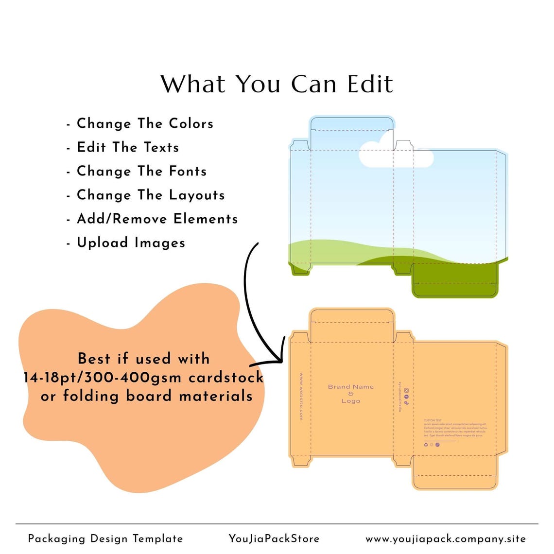 Flashcards Box Template: 4”x1