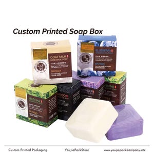 Embalaje de caja de jabón (impreso y dimensionado a medida) con pedidos mínimos bajos / Embalaje de productos de cartón / YouJiaPack