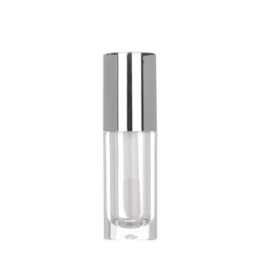 50pack 6ml Empty Lip Gloss Tube with Custom Logo & Box Packaging Wholesale Metallic Silver