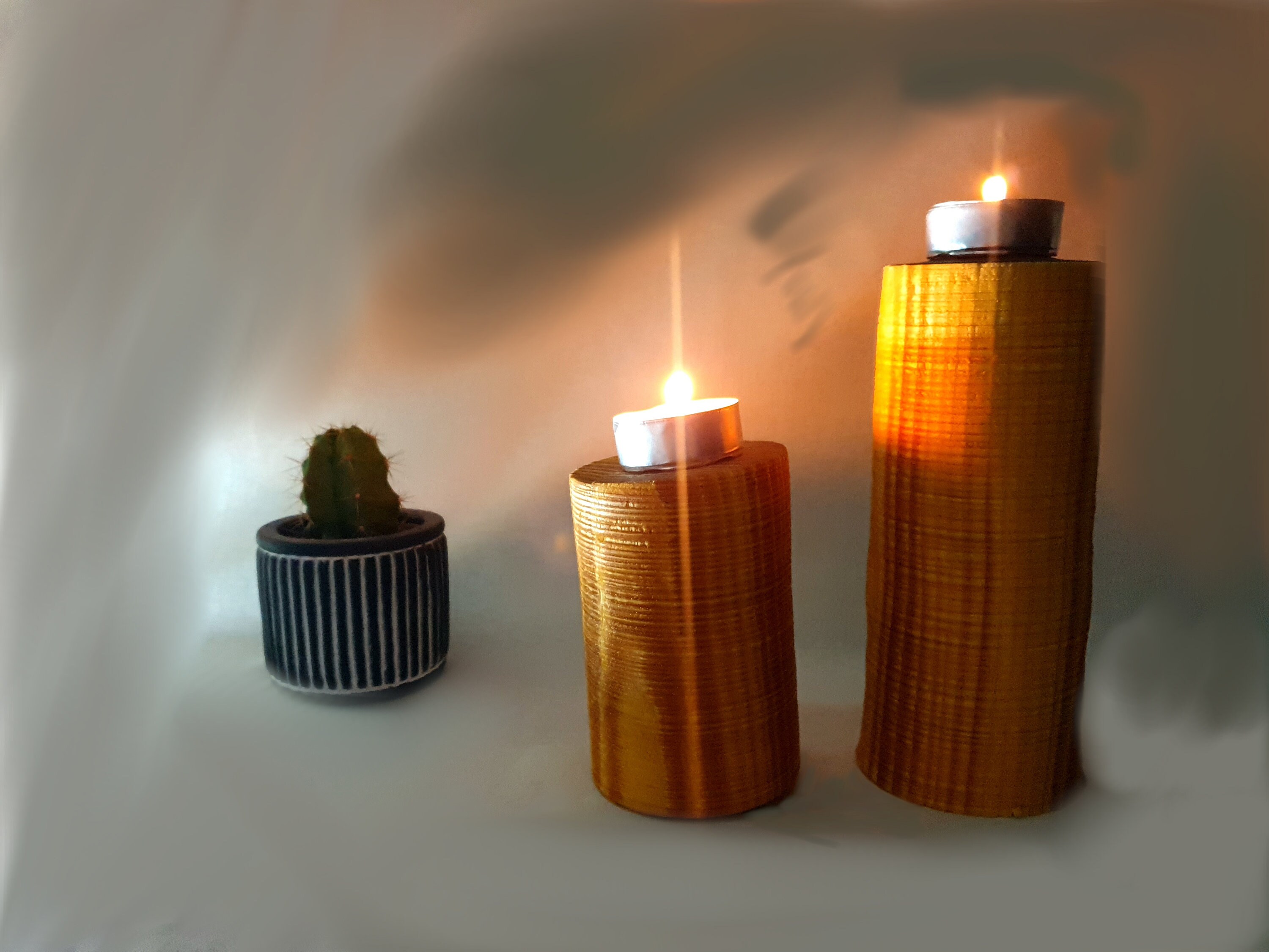 Candelabro de madera 2 candelabros rústicos luz de la noche | Etsy