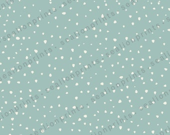 Snowfall in Teal printable dollhouse wallpaper