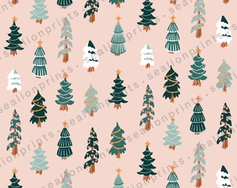 Árboles de Navidad Papel pintado imprimible de la casa de muñecas