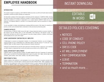 Real Estate Employee Handbook Template | Agent Policies Manual | Word & PDF formats