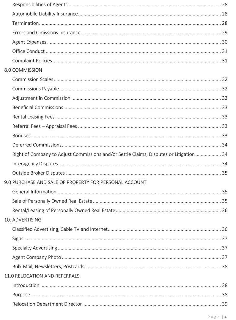 Policies and Procedures Manual Real Estate Real Estate Etsy