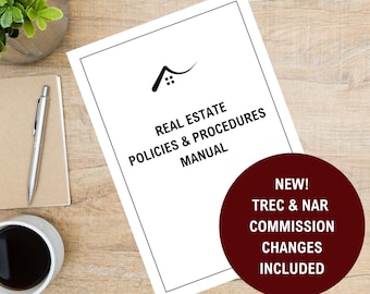 2025 Texas Real Estate Agency Policies and Procedures Manual | Instant Download
