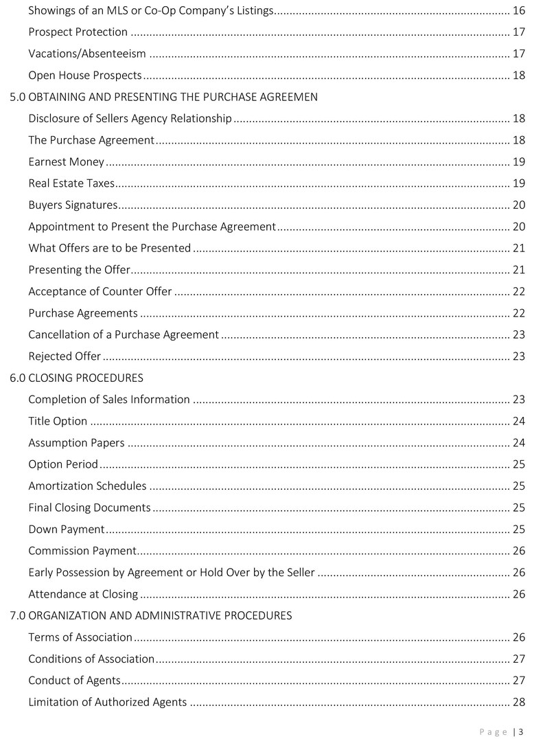 Policies and Procedures Manual Real Estate Real Estate Agent Instant