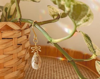 Plant Vine Charm | Hanging Suncatcher + Bow | Houseplant Accessory | Gifts for Plant Lovers