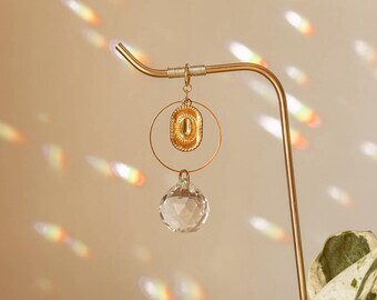 Plant Stake + Cowboy Hat Charm | Hanging Sun Catcher | Sunlight Reflector for Houseplants | Suncatcher Crystals
