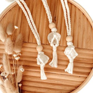 Macrame Crystal Car Charm | Rear View Mirror Hanger | Essential Oil Diffuser + Air Freshener