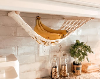 Macrame Fruit Hammock | Veggie Holder | Banana Hammock | Under Cabinet Produce Storage