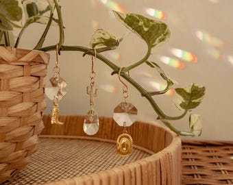 Plant Vine Charms | Set of 3 - Hanging Sun Catchers | Western Cowgirl Bundle | Houseplant Accessories