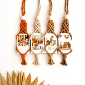 Macrame Picture Hanging Car Charm Rear View Mirror Hanger Essential Oil Diffuser Air Freshener Personalized Gifts for Mothers Day image 6