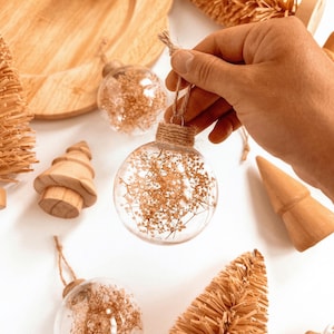 Dried Floral Bulbs | Shatterproof Ornaments for Christmas Tree | Natural Dry Flower Baubles