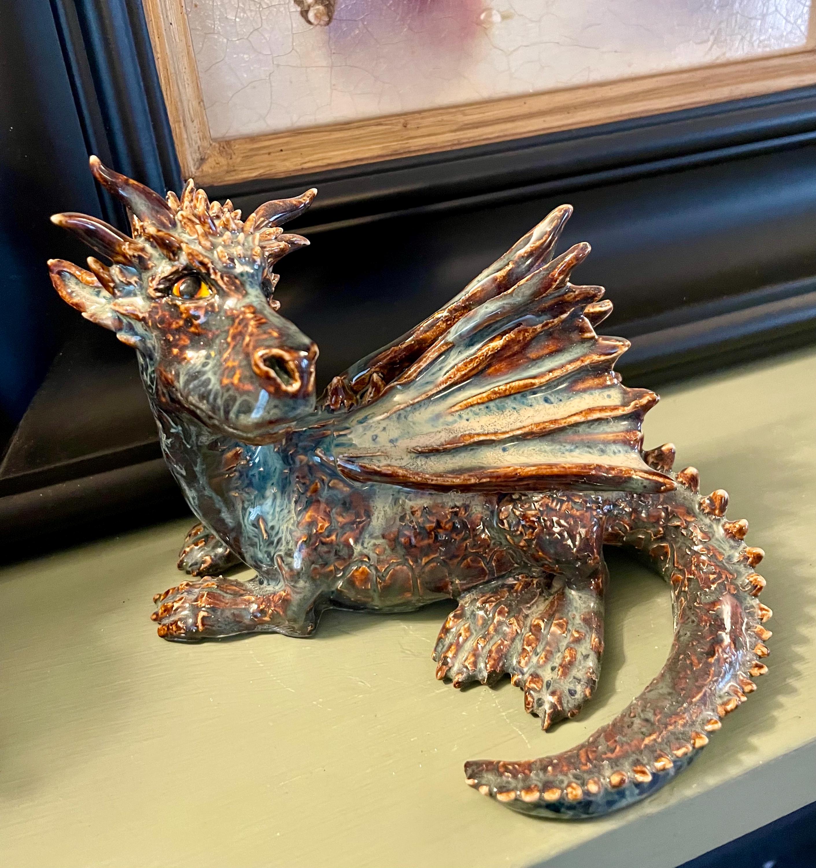 Ceramic Dragon, Handmade Ceramic Dragon, Pottery Dragon