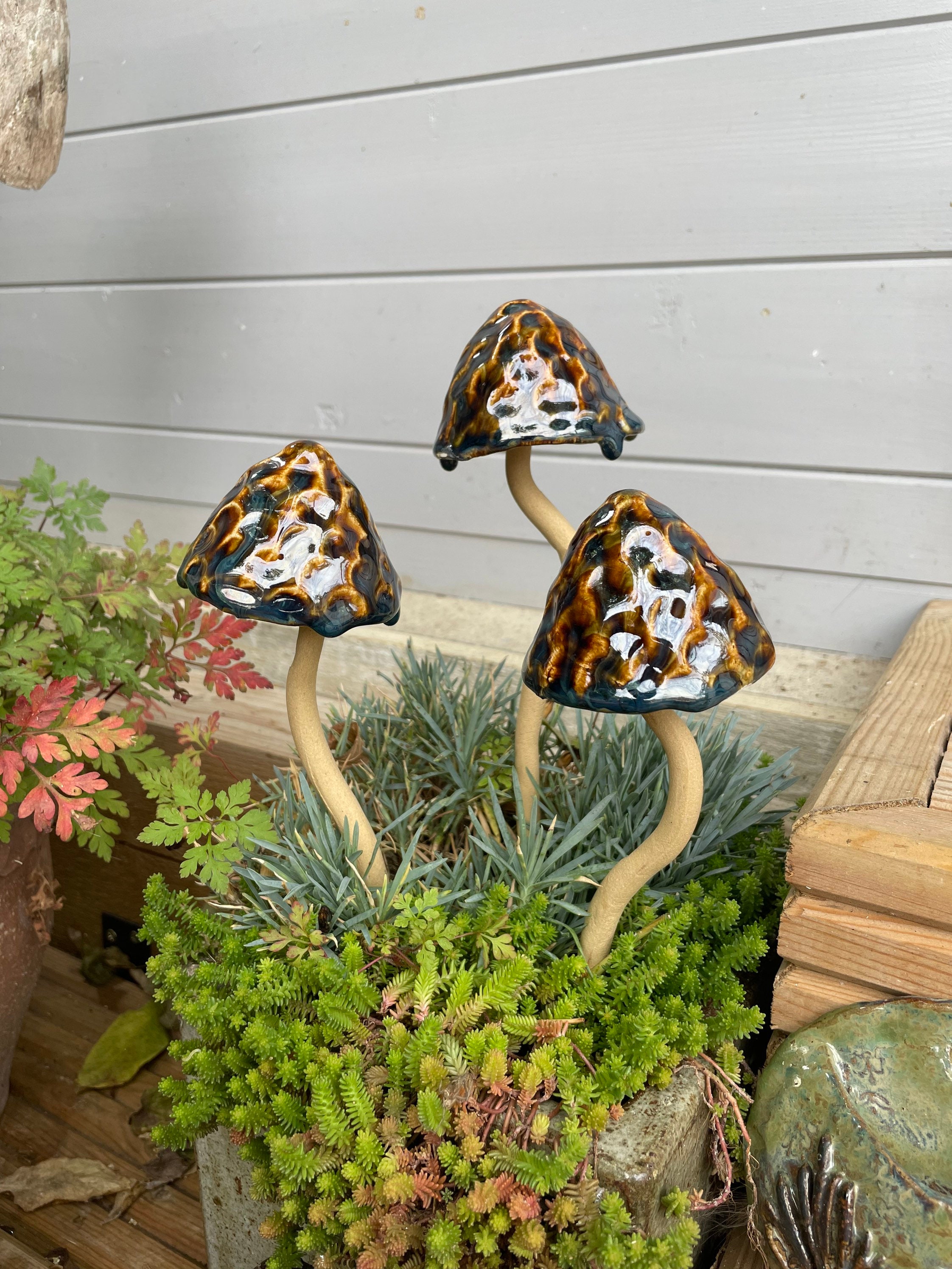 Bell Toadstools Garden Sculpture Find Wooden Mushrooms and