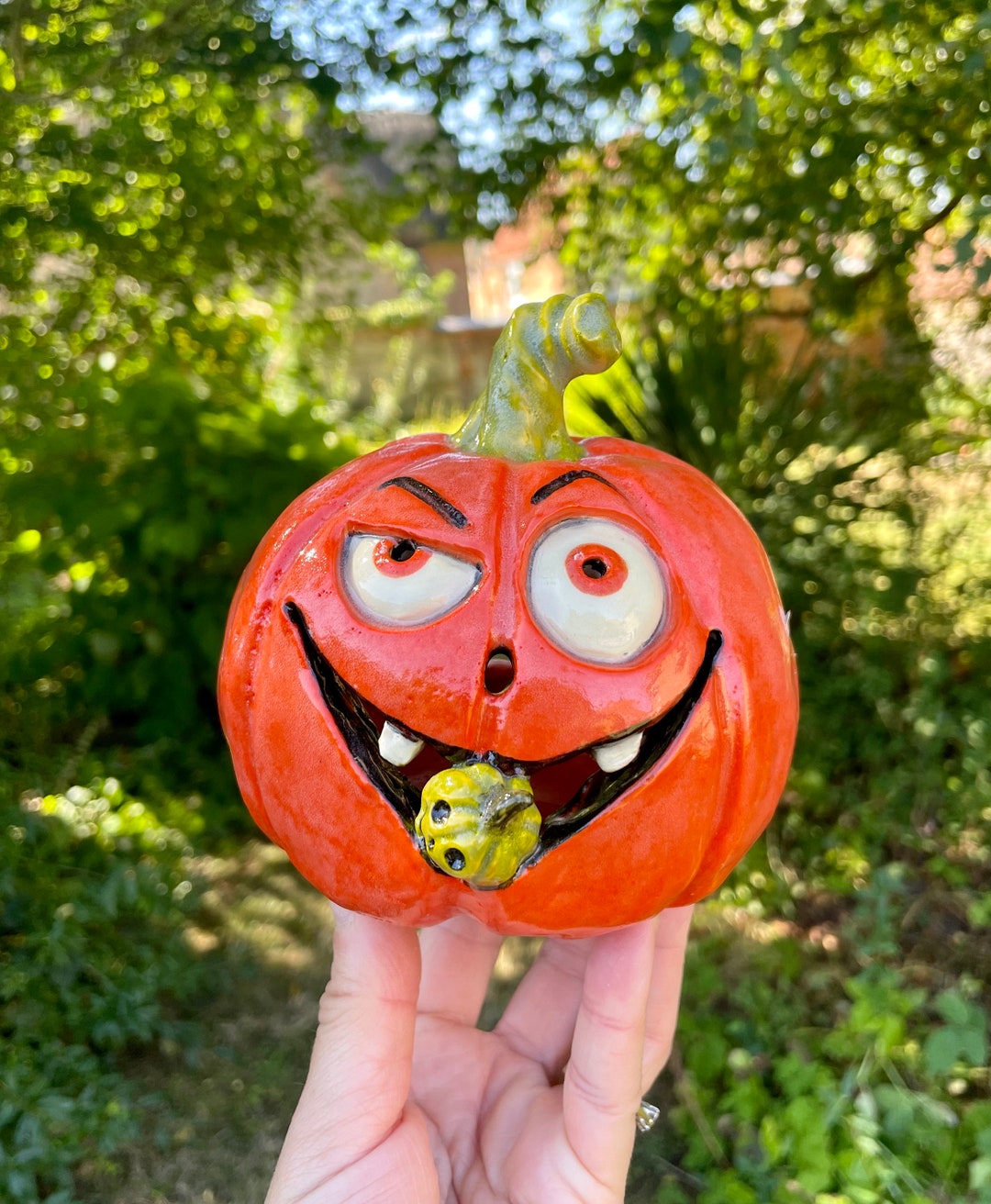 Décoration De Citrouille En Céramique : Lanterne Décoration D'automne En Lot De 2