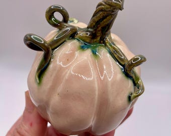 Handmade Ceramic Pumpkin: Pottery Fall Decor Ornament