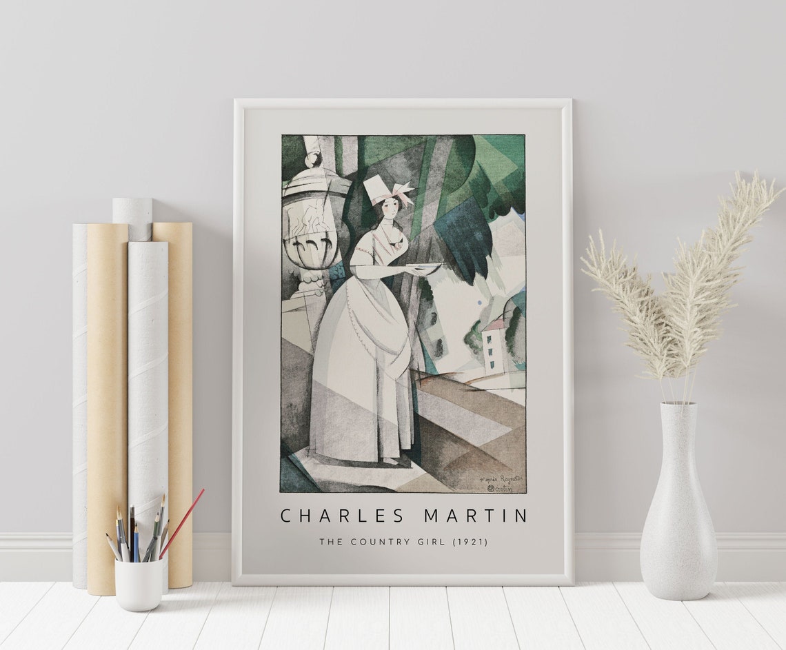 Vintage Fashion Illustration Wall Art Woman in Dress Wall Etsy