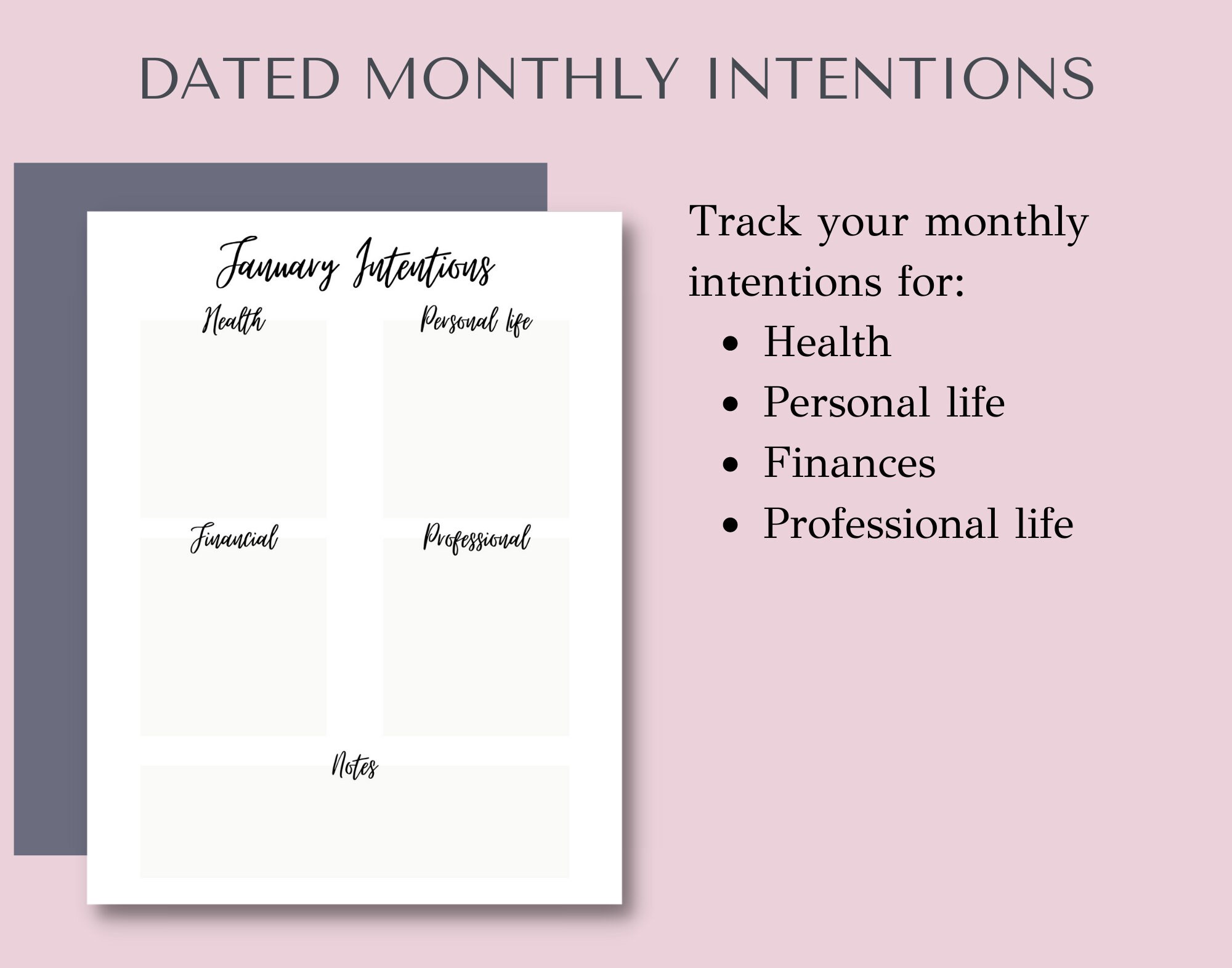 Monthly Intentions Planner by Elita Planner| Goodnotes5 Compatible, PDF ...
