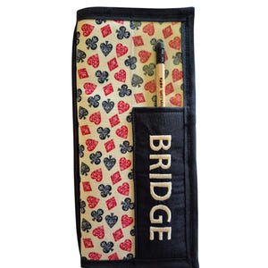 Simboli del bridge su beige, porta segnapunti per convention