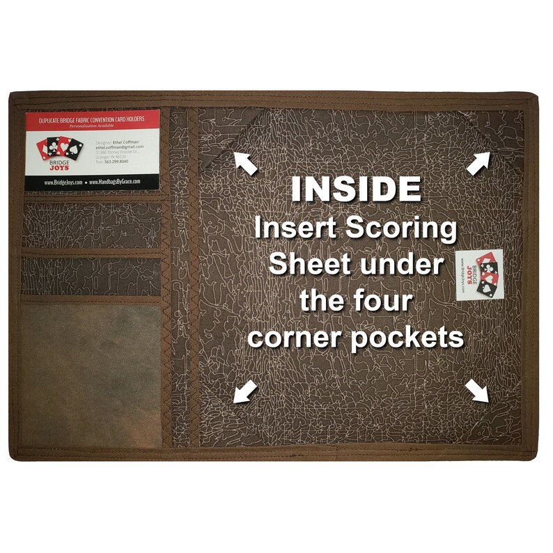 Bridge Convention Card Holder Faux Brown Leather Etsy