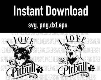 Free Free 167 I Love My Pitbull Svg SVG PNG EPS DXF File