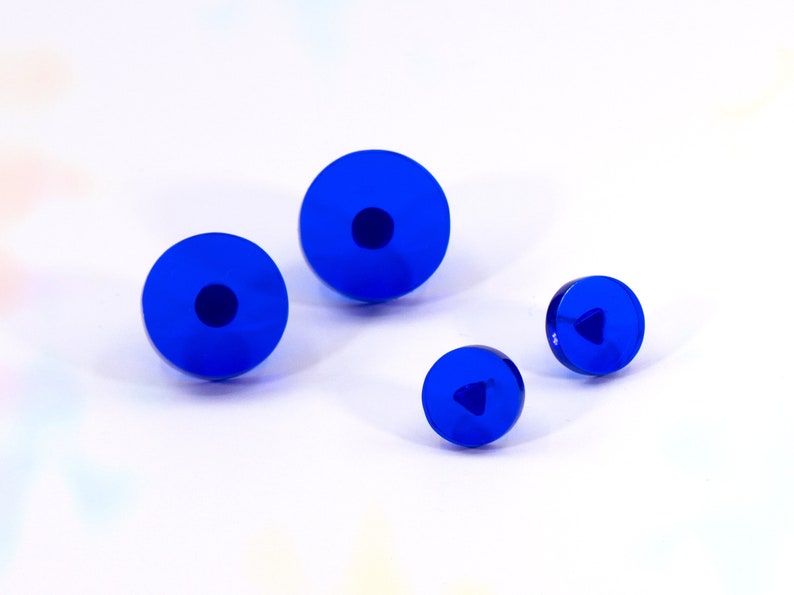 Small Round Studs, Electric Blue Earrings, Sterling Silver, Acrylic Earrings, Minimalist Studs, Bright Geometric Stud Earrings, Bold Studs image 7