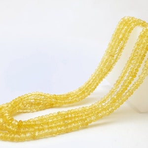 AAA++ Yellow Sapphire Faceted Rondelle Beads AAA Quality Yellow Sapphire Beads Sapphire Beads Songia Sapphire Beads Wholesale Beads 3MM