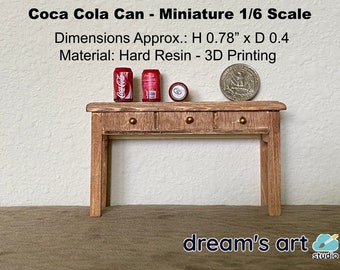 Coca Cola  Soda Can Drink Miniature Diorama Collectible Dollhouse 1:6 Scale One Unit