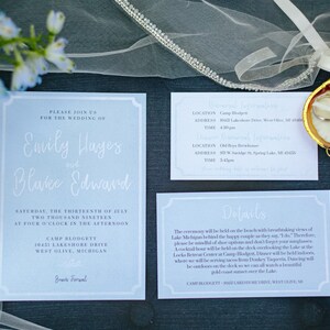 HYDRANGEA BLUE WEDDING // Set di inviti con invito, cartolina RSVP, programma, scheda dettagli e busta