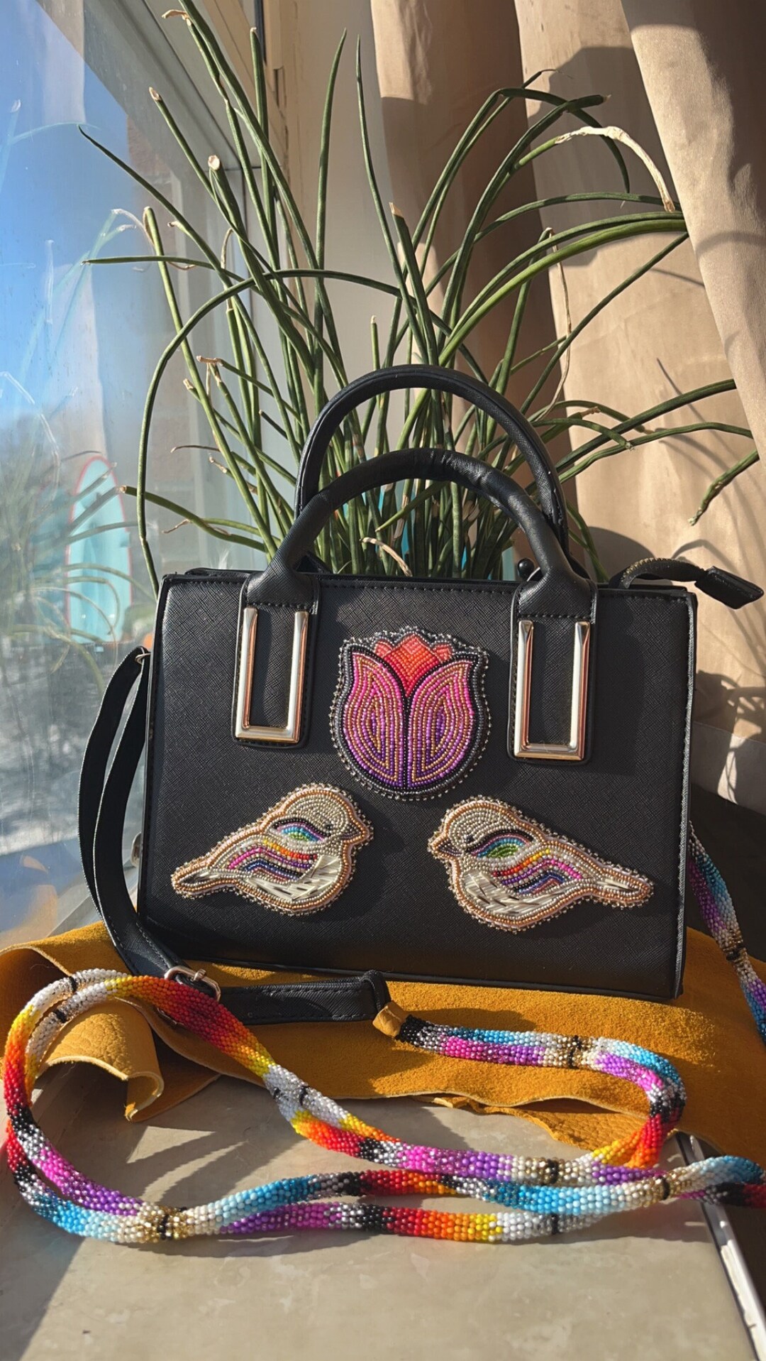 Native Beaded Cross Shoulder Purse Etsy