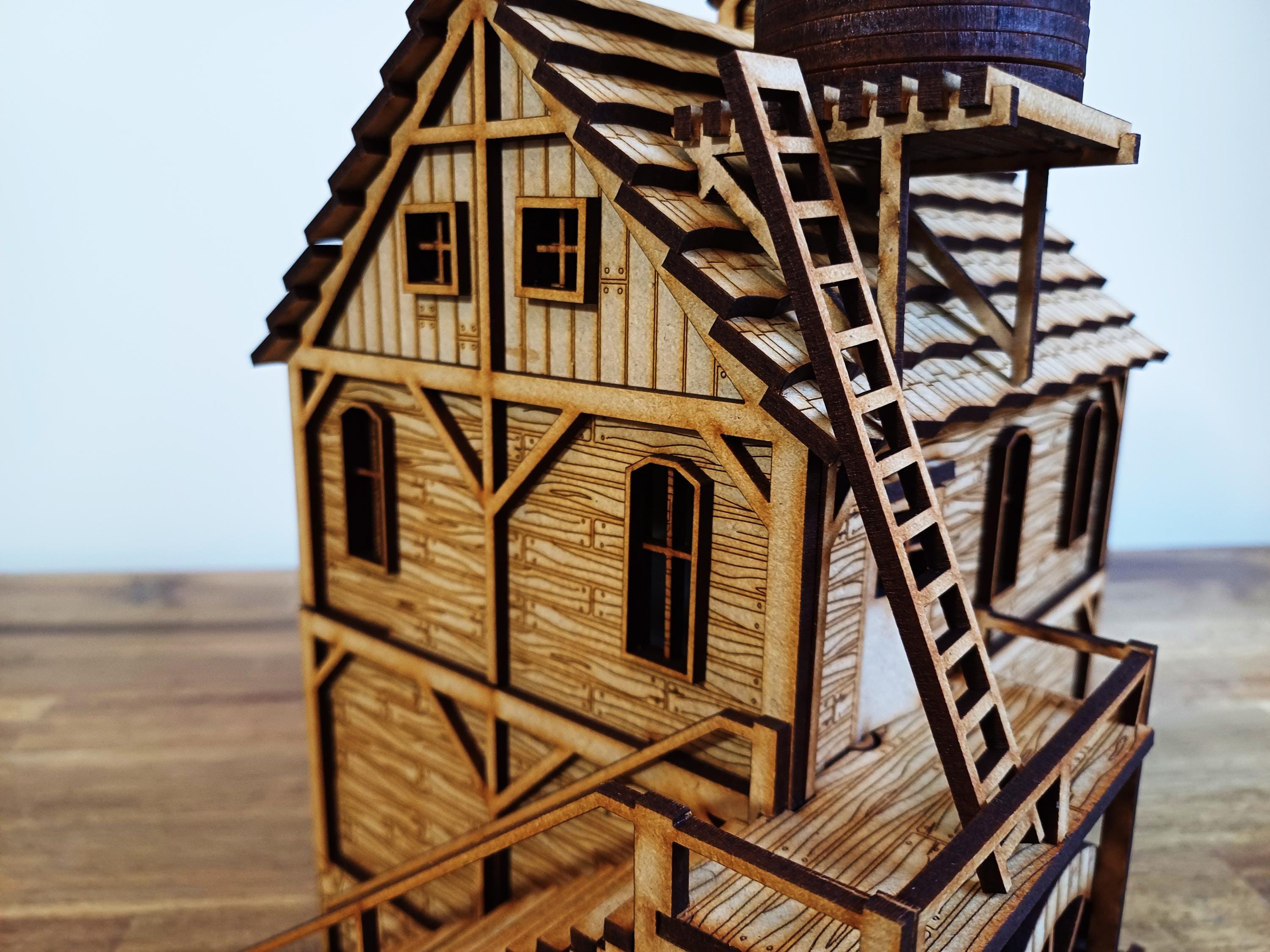 Wild West Water Mill Laser Cut Engraving Files SVG | DXF | CDR | Ai ...