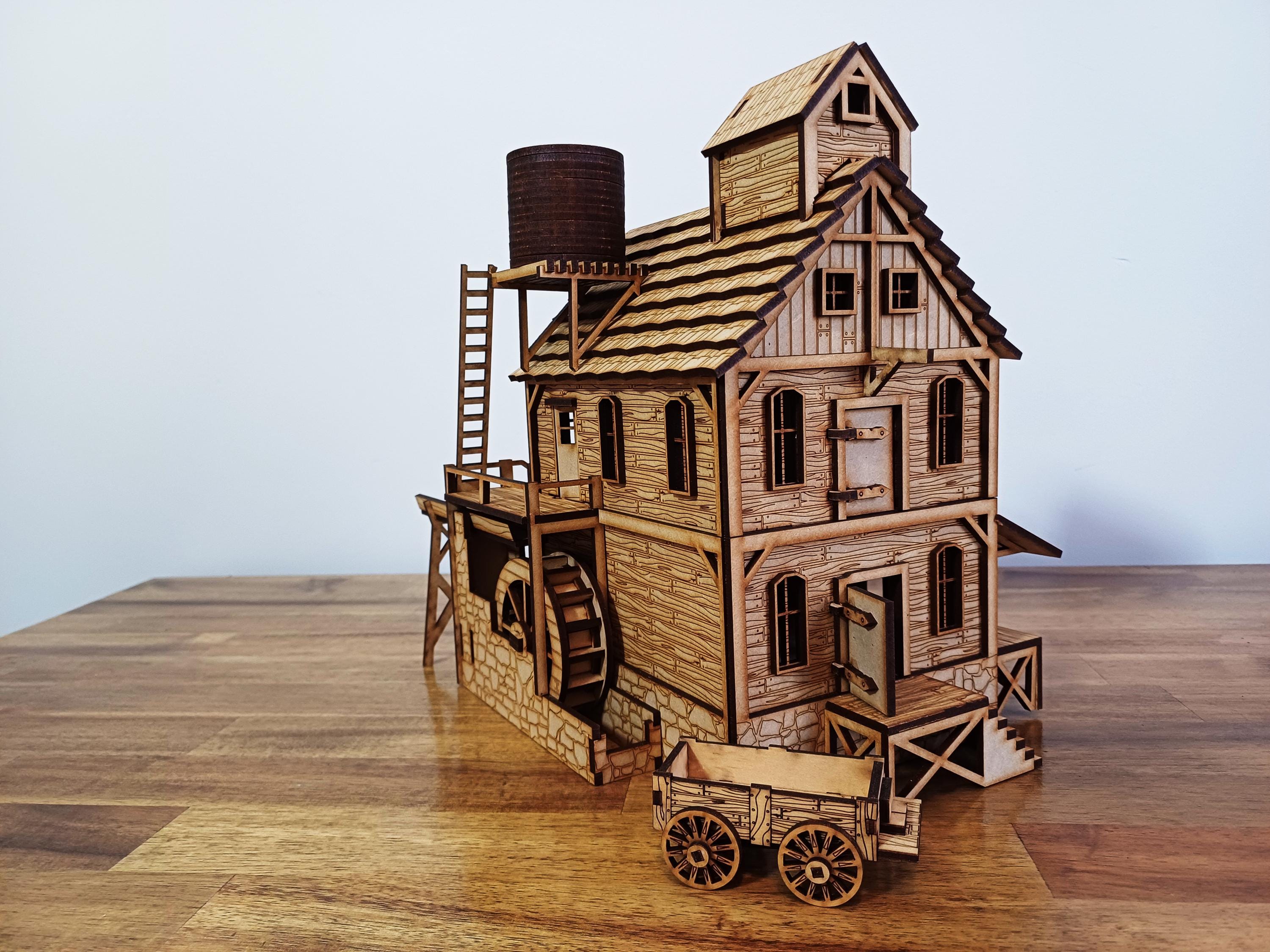 Wild West Water Mill Laser Cut Engraving Files SVG | DXF | CDR | Ai ...