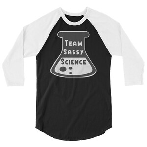 Team Sassy Science raglan shirt met 3/4 mouwen