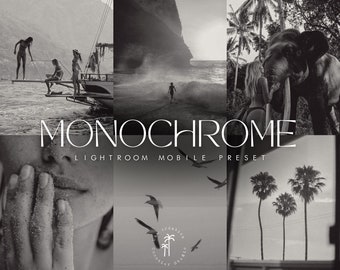 Monochrome Lightroom Mobile Preset, Monochrome Preset, Instagram Filters, iPhone Presets, Lightroom Filter, Lifestyle Preset, Blogger Filter