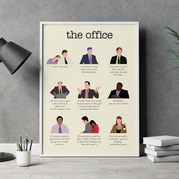 THE OFFICE - Fichier digital à imprimer - citations The Office - affiche casting, Série TV the Office, Michael Scott, Dwight Schrute